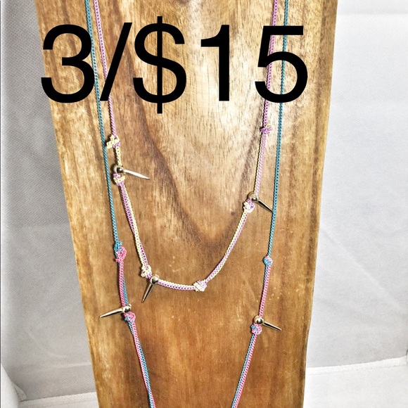 Jewelry - Multicolor chain with gold spikes BoHo festival